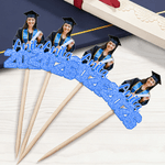 Personalisierte Multi-Color Foto Cupcake Topper mit Namen und Jahr Kuchen Dekoration Graduierung Geschenk für Absolvent Freund