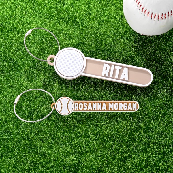 Gepersonaliseerde 3D afgedrukte bal sport sleutelhanger met naam Game Day verjaardagscadeau voor bal sportliefhebbers