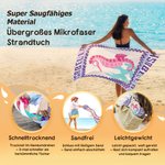 Personalisiertes Meerestier-Strandtuch mit Namen | schnelltrocknend | großes Mikrofaser-Handtuch | Reisezubehör | Geburtstag Geschenk für Freunde