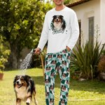 Personalized Colorful Plaid Face Photo Adult Pajamas Set with Name Daily Wear Anniversary Birthday Gift for Couple Pet Lover