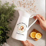 Personalised Cartoon Animal Wreath White Ceramic Vase with Name Home Decoration Mother's Day Birthday Gift for Mom Grandma