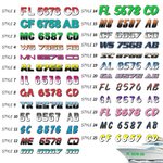 Personlige klistremerker med gradient og tekst for båtregistreringsnummer til båteiere