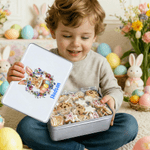 Personalisierte niedliche Hase Geburt Blumenkranz Ostern Keksdose mit Namen Ostern Party Geschenk für Kinder
