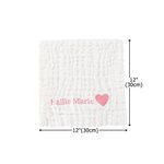 Gepersonaliseerde geborduurde Schattige Hart Hond Bloem Zachte Baby Burp Towel met Naam Dagelijks Gebruik Baby Shower Gift voor Pasgeborenen