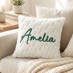 Personalised Heart Multicolor Embroidered Name Design Soft Pillow Cover Home Decor Birthday Gift for Family Friends