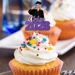 Personalisierte Multi-Color Foto Cupcake Topper mit Namen und Jahr Kuchen Dekoration Graduierung Geschenk für Absolvent Freund