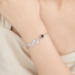 Personalisierte Foto Projektion Design verstellbare Kette Armband mit Namen zierlichen Schmuck Muttertag Memorial Day Geschenk für Mama Oma