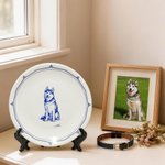 Assiette en céramique avec nom et support pour portrait d'animal de compagnie personnalisé et dessiné à la main Décoration de la maison Utilisation quotidienne Sympathie Cadeau commémoratif pour le pr