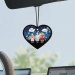 Henkilökohtainen Sydämen muotoinen muistomerkki Auton taustapeili koriste Perhe sarjakuvahahmot nimellä Auton koriste Syntymäpäivälahja vanhemmille Rakkaat ystävät