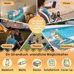 Personalisiertes Cartoon-Surfer Strandtuch | mit Namen | schnelltrocknendes Handtuch | Strand Urlaub Geburtstag Geschenk für Kinder