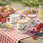 Tazza personalizzata Happy Easter Cute Bunny 12 oz smaltata con nome Festa di Pasqua Regalo di compleanno per bambini