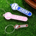 Gepersonaliseerde 3D afgedrukte bal sport sleutelhanger met naam Game Day verjaardagscadeau voor bal sportliefhebbers