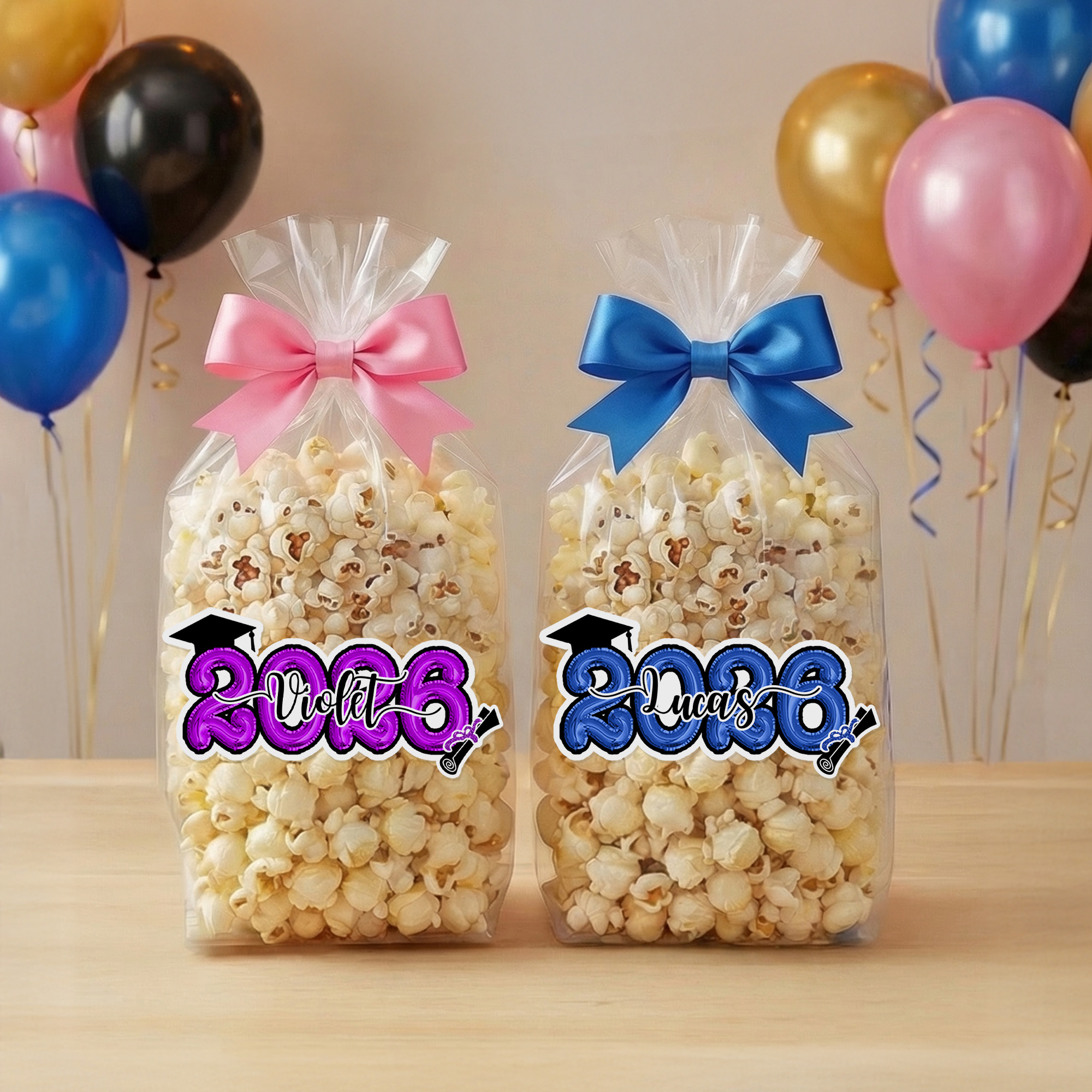 Personalizzato 2026 berretto di laurea adesivi impermeabili con nome Decorazione festa di laurea favore per i laureati