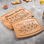 Tagliere personalizzato per salumi con titolo e scanalatura per succhi di frutta Regalo di inaugurazione per mamma, coppia e famiglia