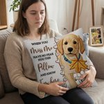 Personalized Imitation Embroidered Pet Photo Heart Paw Print Soft Throw Pillow Cover with Name Meaningful Birthday Gift for Cat Dog Pet Owner