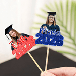 Personalisierte Multi-Color Foto Cupcake Topper mit Namen und Jahr Kuchen Dekoration Graduierung Geschenk für Absolvent Freund