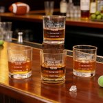 Personalized Football Team Pour Line 10 oz Whiskey Glass with Name Father's Day Birthday Gift for Football Fans