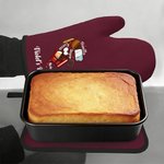 Set di guanti e portapentole personalizzati con testo e passante per appendere gli strumenti da forno Love Heart, resistenti al calore, per gli amanti della cucina