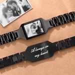 Personalised Heat-Reactive Photo Bracelet with  Engraved Text Meaningful Birthday Holiday Father's Day Gift for Father Brother