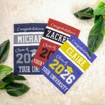 Personalised Double-sided Graduation Garden Flag with Name and Class of 2026 Multicolour Yard Porch Decoration Gift for Graduates Seniors