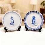 Assiette en céramique avec nom et support pour portrait d'animal de compagnie personnalisé et dessiné à la main Décoration de la maison Utilisation quotidienne Sympathie Cadeau commémoratif pour le pr