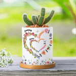 Henkilökohtainen vesiväri Syntymä Kukka Perhonen Rakkaus Sydän Keraaminen Kukkaruukku nimellä Äitienpäivä Syntymäpäivä Lahja Isoäiti Äiti