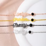 Personalisierte Foto Projektion Design verstellbare Kette Armband mit Namen zierlichen Schmuck Muttertag Memorial Day Geschenk für Mama Oma