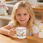 Tazza personalizzata Happy Easter Cute Bunny 12 oz smaltata con nome Festa di Pasqua Regalo di compleanno per bambini