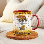 Personalised Bear Mom and 1-6 Baby Bears Sunflower Leopard Print 11 oz 15 oz Ceramic Mug with Names Mother's Day Gift for Mom