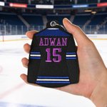 Personalised Ice Hockey Jersey Keychain with Embroidered Number and Name Daily Use Game Day Anniversary Gift for Hockey Players