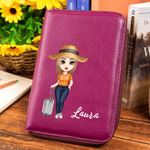 Carnet de notes personnalisé en cuir PU avec porte-stylo Planificateur de voyage Utilisation quotidienne Cadeau d'anniversaire pour les amoureux du voyage