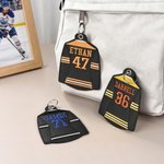 Personalised Ice Hockey Jersey Keychain with Embroidered Number and Name Daily Use Game Day Anniversary Gift for Hockey Players