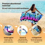 Gepersonaliseerd Stijlvol Graffiti Sneldrogend Strandlaken met Naam Strandfeest en Reisbenodigdheden Verjaardagscadeau voor Kinderen en Familie