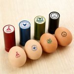 Personalisierter Eierstempel mit Hühnersilhouette lebensmittelechter Stempelfarbe Namen Text und Jahr Geburtstagsgeschenk für Landwirte und Züchter