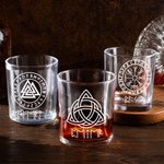 Personalized Viking Runes 10 oz Whiskey Rock Glass with Name Father's Day Birthday Gift for Men Whiskey Lovers