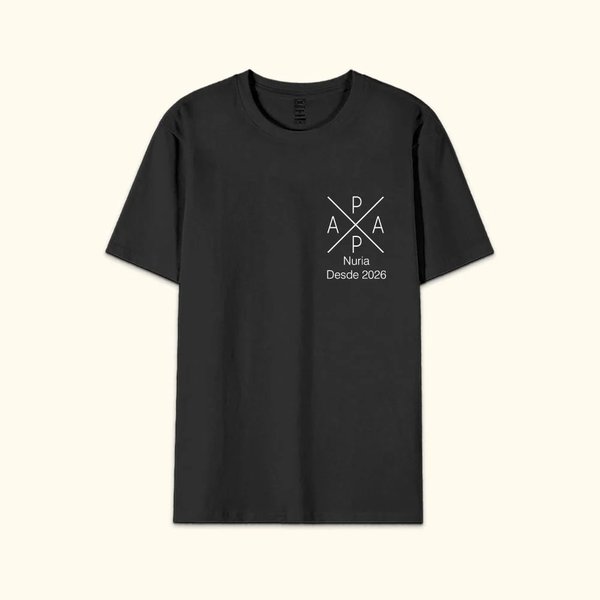 Camiseta personalizada de 100% algodón con nombre y fecha diseño de monograma estilo minimalista regalo de cumpleaños y Día del Padre para hombres