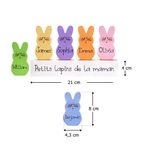 Set de décorations lapin personnalisées avec nom et texte imprimés sur 1-15 lapins - Cadeau de Pâques pour la famille et les enfants