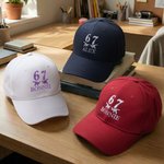 Casquette de baseball ajustable avec nom, broderie multicolore six sept, cadeau d'anniversaire et de rentrée scolaire pour les adolescents de la génération Z.