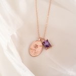 Personalised Retro Birth Flower Birthstone Necklace Dainty Jewellery Mother's Day Birthday Anniversary Gift for Mom Grandmom Women