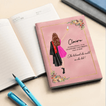 Personalized Cartoon Graduate Character Name A5 A6 PU Leather Notebook with Year and School Graduation Gift for 2026 Graduates