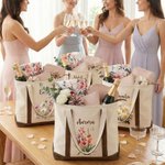 Sac en toile avec nom Anniversaire Anniversaire Douche de Mariage Cadeau pour Femmes Demoiselles d'Honneur