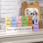 Set de décorations lapin personnalisées avec nom et texte imprimés sur 1-15 lapins - Cadeau de Pâques pour la famille et les enfants