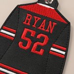Personalised Ice Hockey Jersey Keychain with Embroidered Number and Name Daily Use Game Day Anniversary Gift for Hockey Players