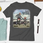 Camiseta personalizada de 100% algodón con casco de motocicleta padre e hijo y nombre regalo del Día del Padre para papá o familia