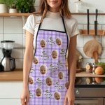 Gepersonaliseerd Beste Mama Papa Ooit Gezicht Foto's Verstelbaar Schort met Titel Verjaardag Moederdag Cadeau voor Kookliefhebber