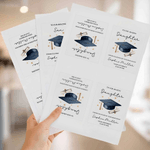 Personalized Graduation Cap Waterproof Wine Stickers Labels with Title Name Year Graduation Gift for Graduates