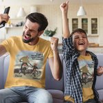 Camiseta personalizada de 100% algodón con casco de motocicleta padre e hijo y nombre regalo del Día del Padre para papá o familia