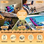 Personlig graffiti strandhandduk med namn stort sandfritt snabbtorkande badlakan unik present för födelsedag semester och resa