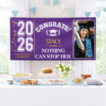 Personalised Congratulations Photo Banner with Name and Quote Class of 2026 Graduation Backdrop Party Decor Gift for Graduates