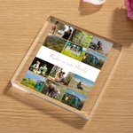 Personalized 12 Photos Collage Square Acrylic Plaque with Text Birthday Anniversary Gift for Friends Family